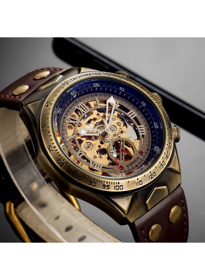 Shenhua Watches for Men Watch Leather Strap Luxury Luminous Water Resistant Automatic Mechanical Wristwatch 9869 - Image 4