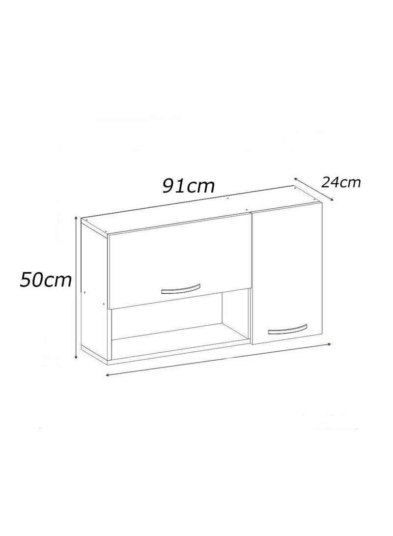 فرنتشر ستور وحدة تخزين للمطبخ - ارتفاع 50 سم - عرض 91 سم - عمق 24 سم ، من فرنتشر ستور. - Image 4