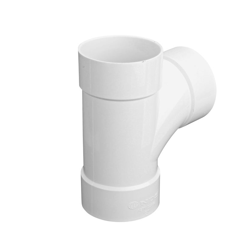 NDS 3P09 PVC S&D Sanitary Tee, 3-Inch, for Hub X Hub Solvent-Weld Connections, for use with 3-Inch Sewer and Drain Pipe, White - Image 2