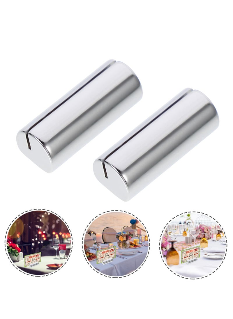 SYOSI 2PCS Supermarket Price Rack Table Sign Display Holder Table Menu Clips Wedding Sign Holder Holiday Place Holder Swivel Clips Merchandise Clip Display Commodity to Rotate Copper  - Image 2