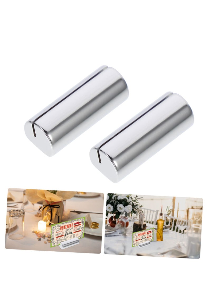 SYOSI 2PCS Supermarket Price Rack Table Sign Display Holder Table Menu Clips Wedding Sign Holder Holiday Place Holder Swivel Clips Merchandise Clip Display Commodity to Rotate Copper  - Image 4