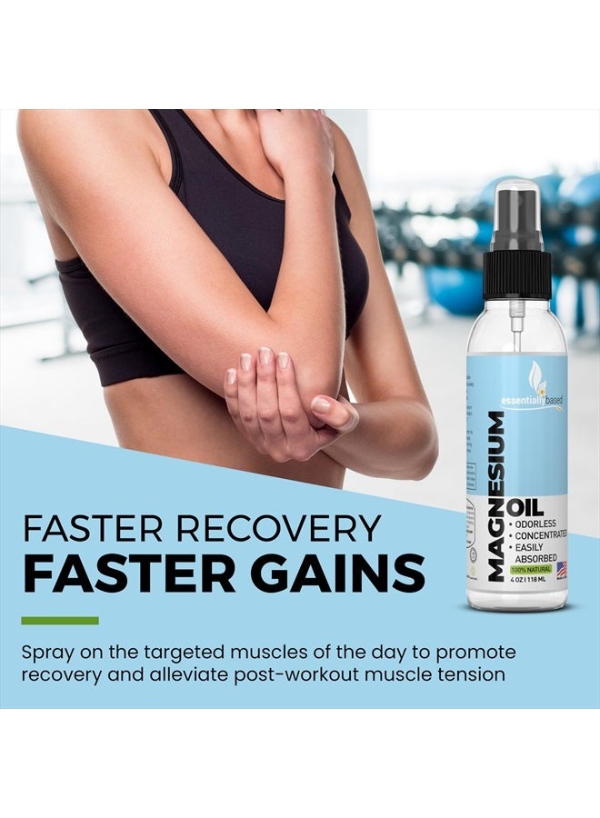 essentiallybased Magnesium Oil Spray - 4oz Size - Extra Strength - 100% Pure for Less Sting - Less Itch - Essential Mineral Source - Made in USA - Image 3