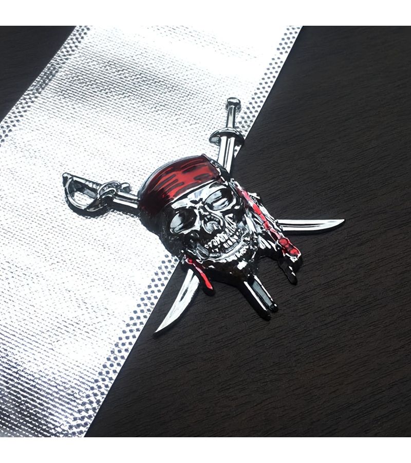 Bronze 3D Skull Caribbean Pirates Car Motorcycle Body Badge Metallic Modification Emblem - Image 5