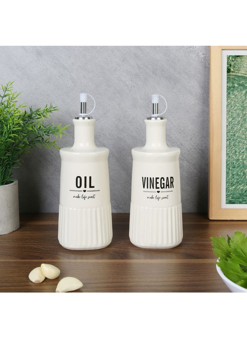 DANUBE HOME طقم زيت وخل سيراميك من برنسيس، قطعتين، 3×550 مل، 8×8×23 سم 