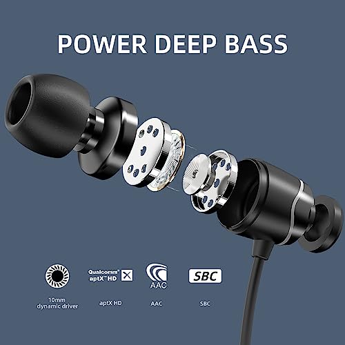 SoundMAGIC E11BT Neckband Bluetooth Headphones Wireless Earphones HiFi Stereo in Ear Headset with Microphone Noise Isolating Sports Earbuds Long Playtime Black - Image 2