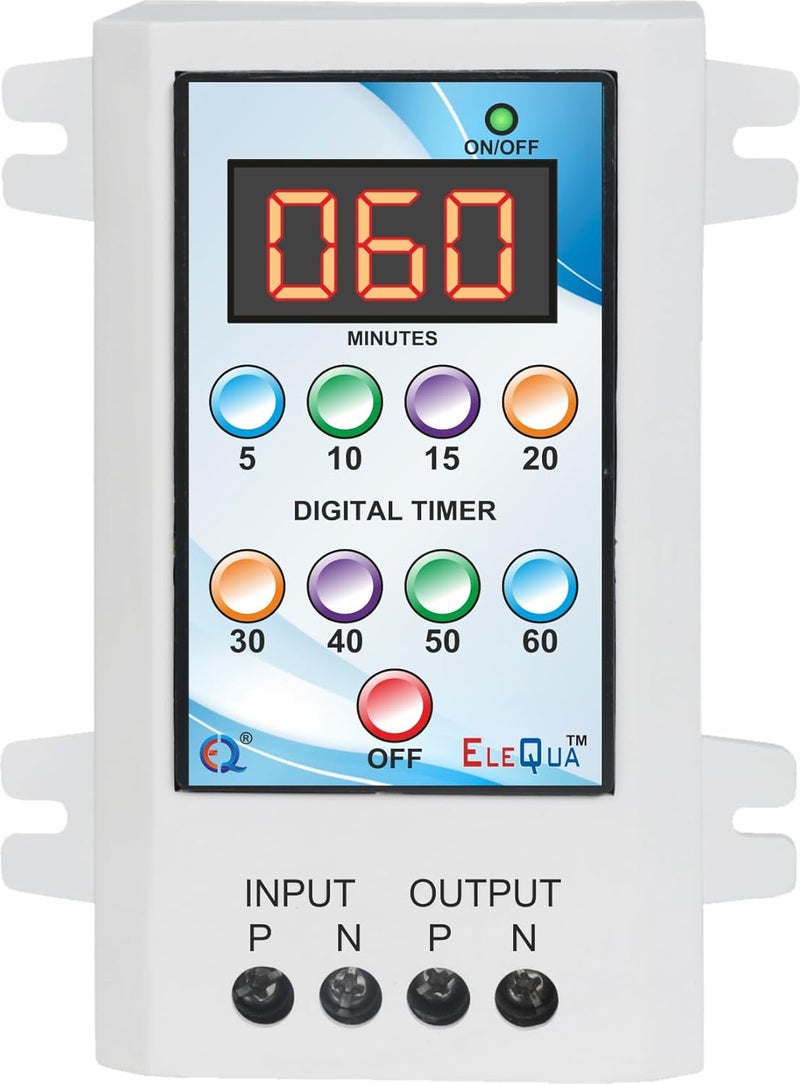 ELEQUA 510152030405060 Minutes Timer Switch for Geyser Heater Oven Water Motor Pump 05HP to 2 HP Single Phase  - Image 1