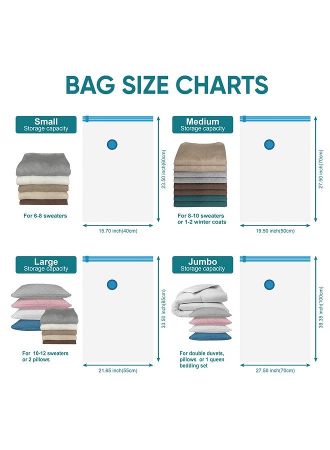 MattEasy MattEasy Space Saver Vacuum Storage Bags,6 Pack Jumbo Space Saver Bags With Pump,Storage Vacuum Sealed Bags For Clothes,Comforters,Blankets,Bedding(Jumbo)(Polyethylene + Polyamide Pa+Pe),White - Image 4