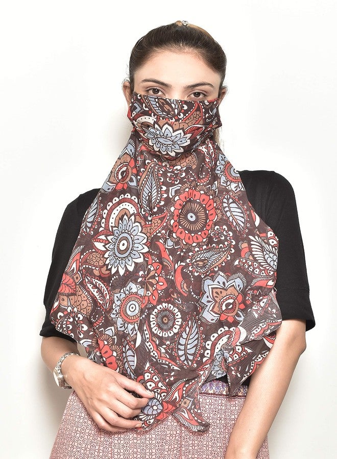 Swayam Reusable 3-Layers Outdoor Protective Face Mask Com Scarf For Woman Pack of 1 - Image 1