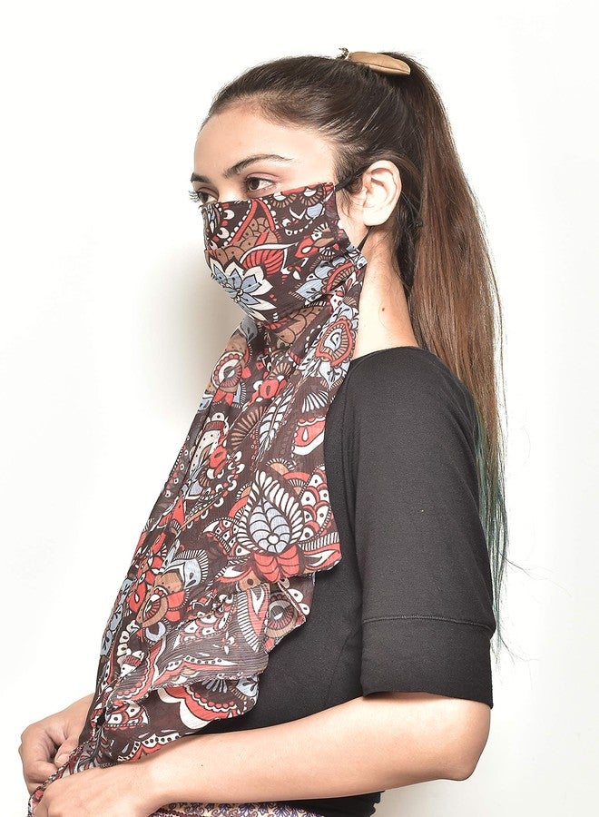 Swayam Reusable 3-Layers Outdoor Protective Face Mask Com Scarf For Woman Pack of 1 - Image 2