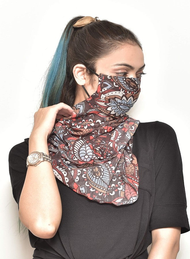 Swayam Reusable 3-Layers Outdoor Protective Face Mask Com Scarf For Woman Pack of 1 - Image 3