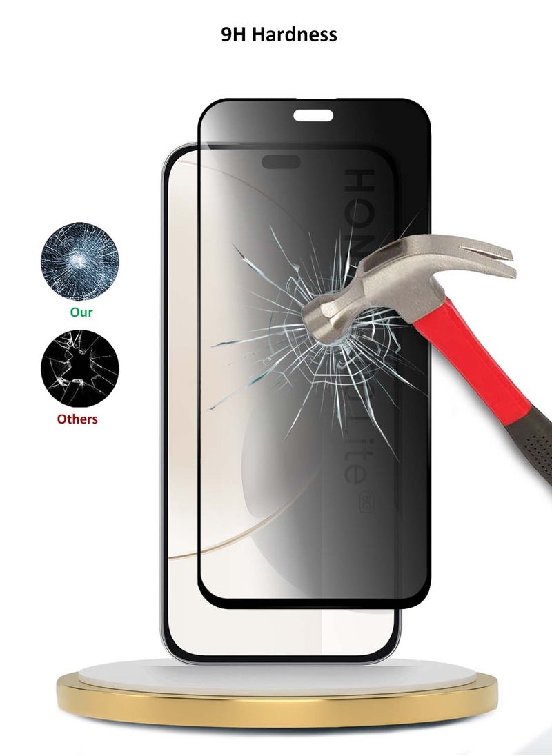 Wtech Honor 400 Lite 5G 2025 Premium E2E Series Privacy Full Glue Full Cover Tempered Glass Screen Protector (MSGECP) - Clear/Black  - Image 3
