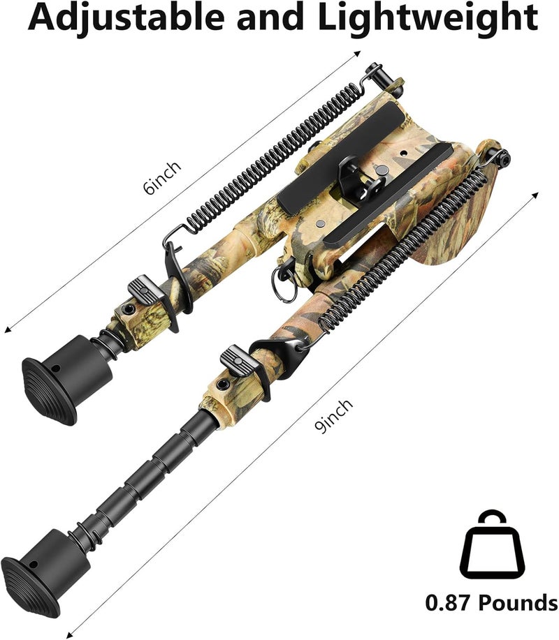 CVLIFE 6-9 Inches Picatinny Bipod Adjustable Spring Return with Picatinny Adapter - Image 3