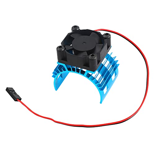Share Goo ShareGoo Alloy Heat Sink Heatsink with 5V Cooling Fan for 1/10 Car 540 550 3650 Size Brushless Engine Motor RC Car Truck Buggy Crawler,Blue - Image 2