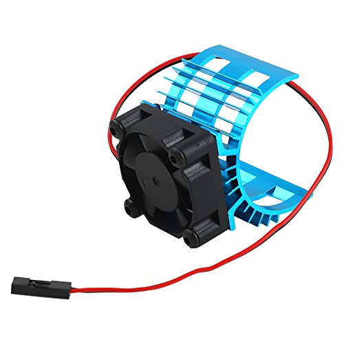 Share Goo ShareGoo Alloy Heat Sink Heatsink with 5V Cooling Fan for 1/10 Car 540 550 3650 Size Brushless Engine Motor RC Car Truck Buggy Crawler,Blue - Image 3