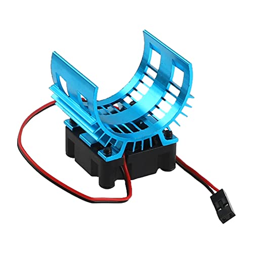 Share Goo ShareGoo Alloy Heat Sink Heatsink with 5V Cooling Fan for 1/10 Car 540 550 3650 Size Brushless Engine Motor RC Car Truck Buggy Crawler,Blue - Image 5