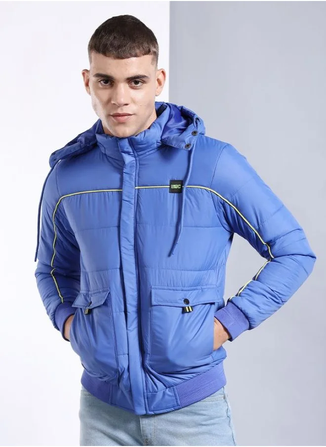 The Indian Garage Co Men Regular Fit Colour Blocked Blue Jackets