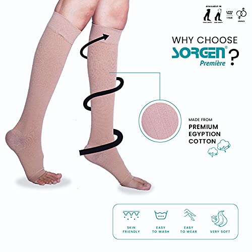 Sorgen Premiere Cotton Compression Stockings Men and Women | Below knee high pressure compression stockings - Image 2
