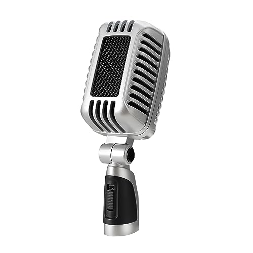 CAROL CLM-101 Professional Vintage Wired Microphone – Dynamic Supercardioid with Dual Microphone-Capsules for Singing, Karaoke, and Stage, Includes Mic, Storage Bag & Switch(Cable Not Included) -Black - Image 1