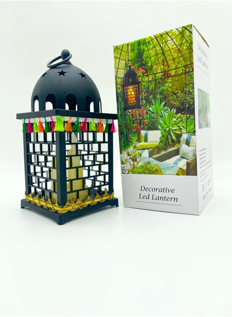 DEHKAH - Luminous Ramadan lantern three authentic Arabic candles battery operated  size 27*13*13 - Image 1