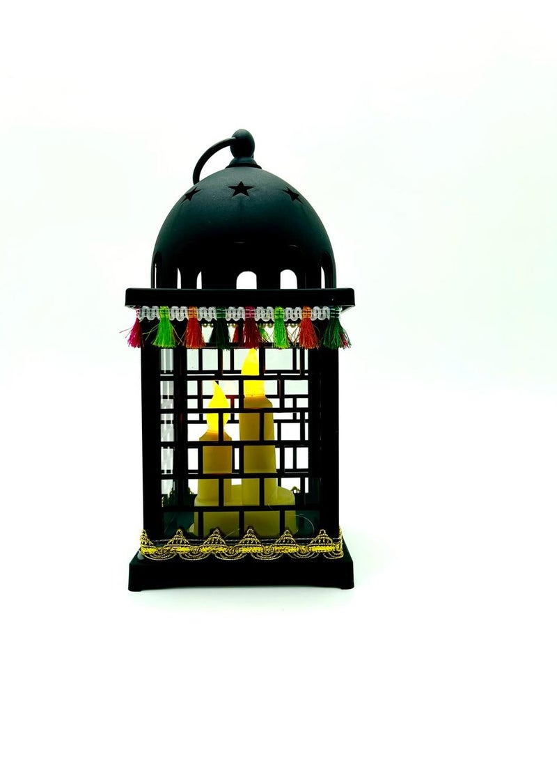 DEHKAH - Luminous Ramadan lantern three authentic Arabic candles battery operated  size 27*13*13 - Image 1