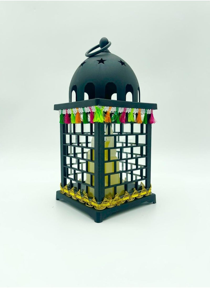DEHKAH - Luminous Ramadan lantern three authentic Arabic candles battery operated  size 27*13*13 - Image 1