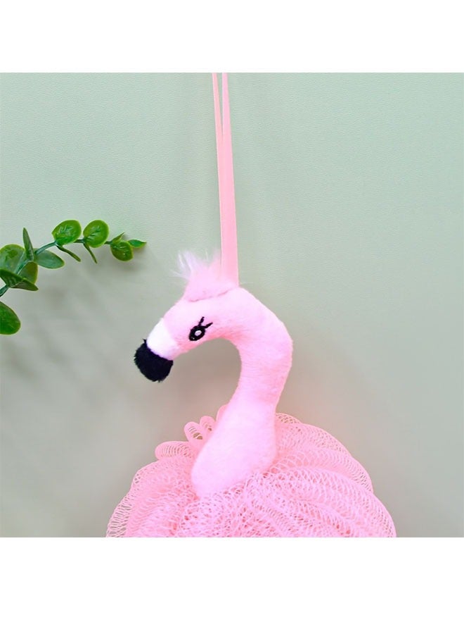 HOMESTAR 2pcs Flamingo Shape Bath Ball, Pink Cute Bath Ball, Heart Bath Flower, Rubbing Back Bath Foaming Ball, New Year Gift Gift - Image 4
