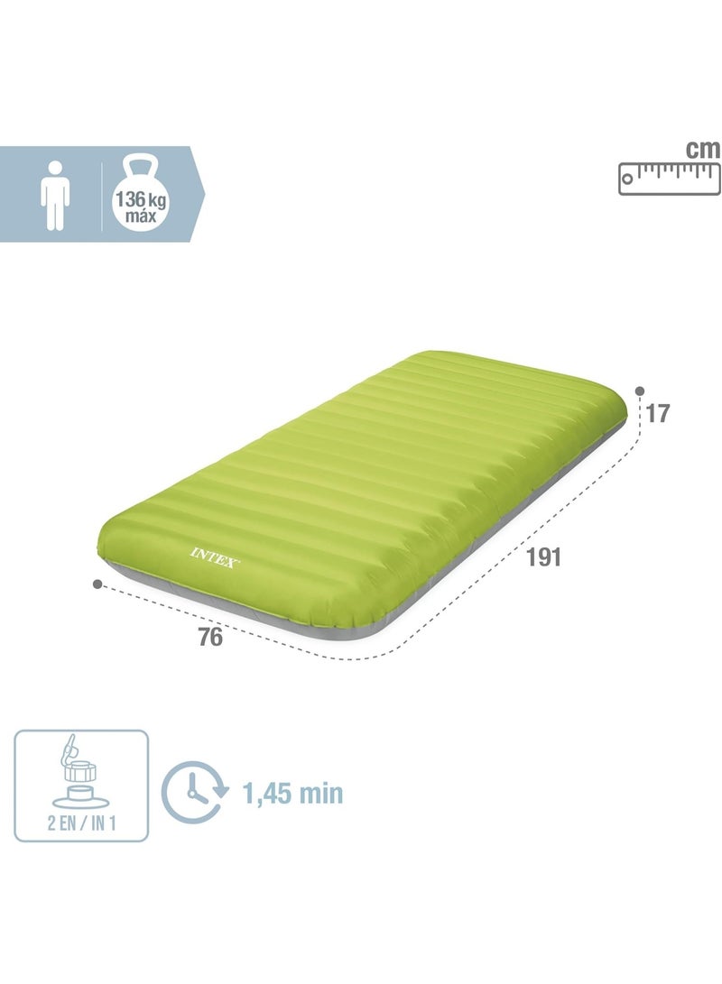 Intex Premaire Dura-Beam Camping Mat w/ USB150, Inflated Size: 76cm x 1.91m x 17cm (64097NP) - Image 4