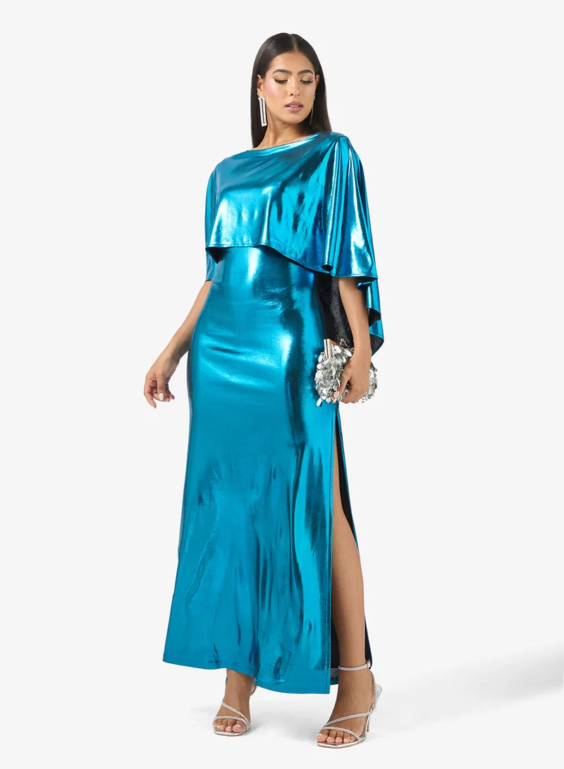 Golden Apple  Stretch Shimmer With Slit Dress for Women | Best Price UAE