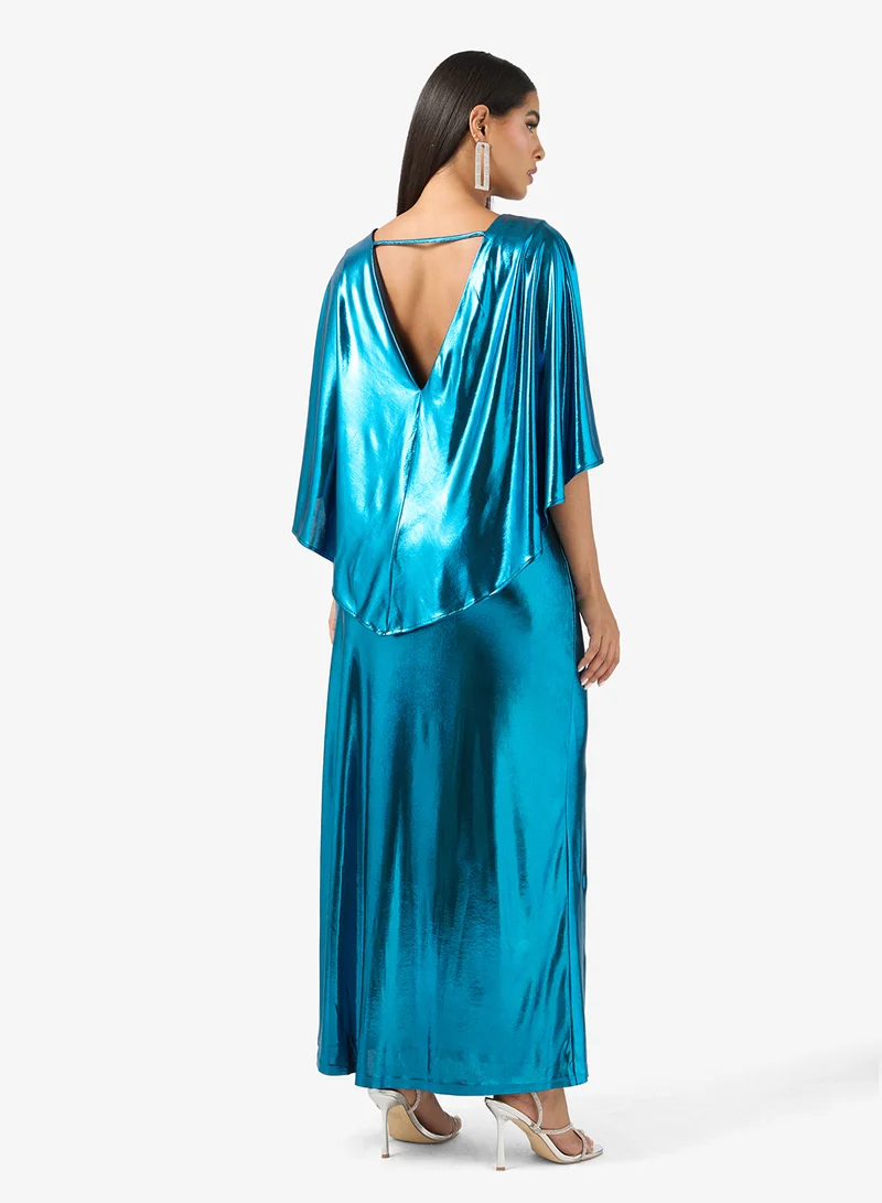 جولدن ابل فستان لامع مطاطي بفتحة