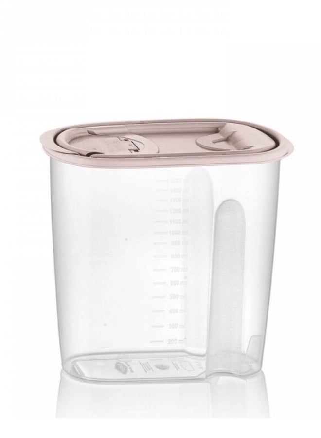 باجار حاوية تخزين طعام قابلة لإعادة الاستخدام بغطاء قابل للإزالة مصنوع من البلاستيك الصحي بسعة1.5 لتر - يمكنها تنظيم الطعام والتوابل والحبوب والمكسرات -(لون عشوائى) - Image 5