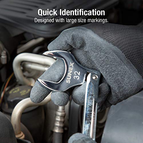 SUNEX TOOLS 9730 1/2-Inch Drive Jumbo Metric Crowfoot Wrench Set, sizes 24-32, 8-Piece - Image 4