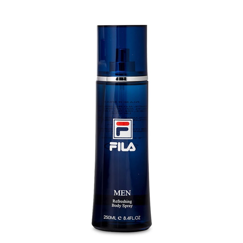 FILA Refreshing Body Spray for Men - Cool, Clean, Fresh Men’s Fragrance - Infused With Notes Of Bergamot, Cardamom, and Pepper - Trendy, Rectangular, Streamlined, Portable Bottle Design - 8.4 Oz - Image 1