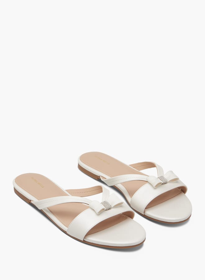 Flora Bella By Shoexpress Women Bow Accent Slip-On Sandals  - Image 1
