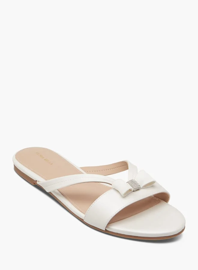 Flora Bella By Shoexpress Women Bow Accent Slip-On Sandals