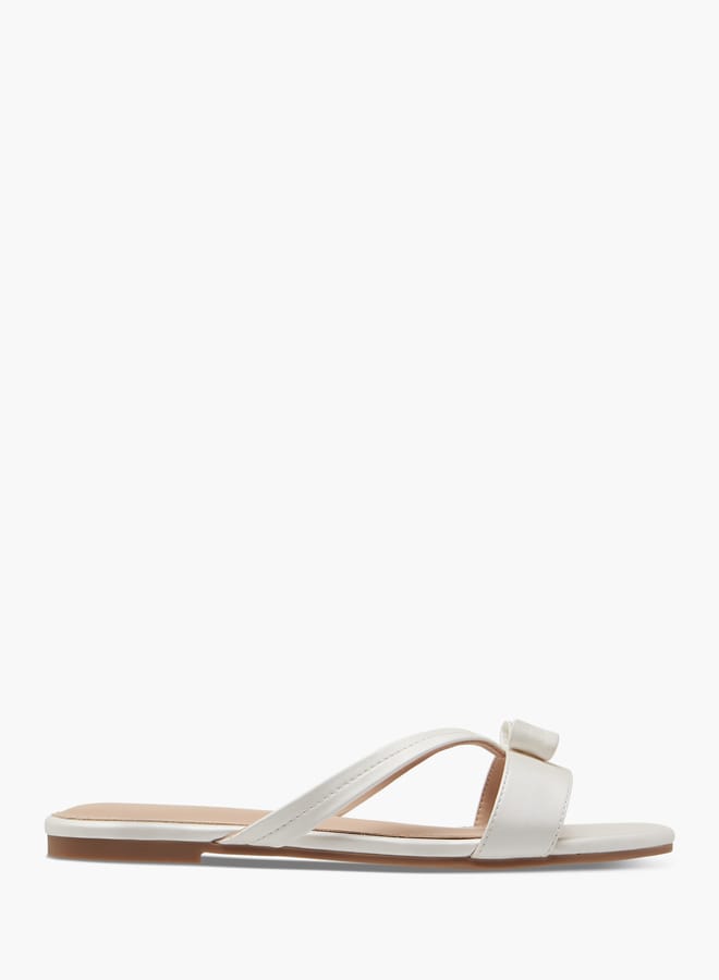 Flora Bella By Shoexpress Women Bow Accent Slip-On Sandals  - Image 3