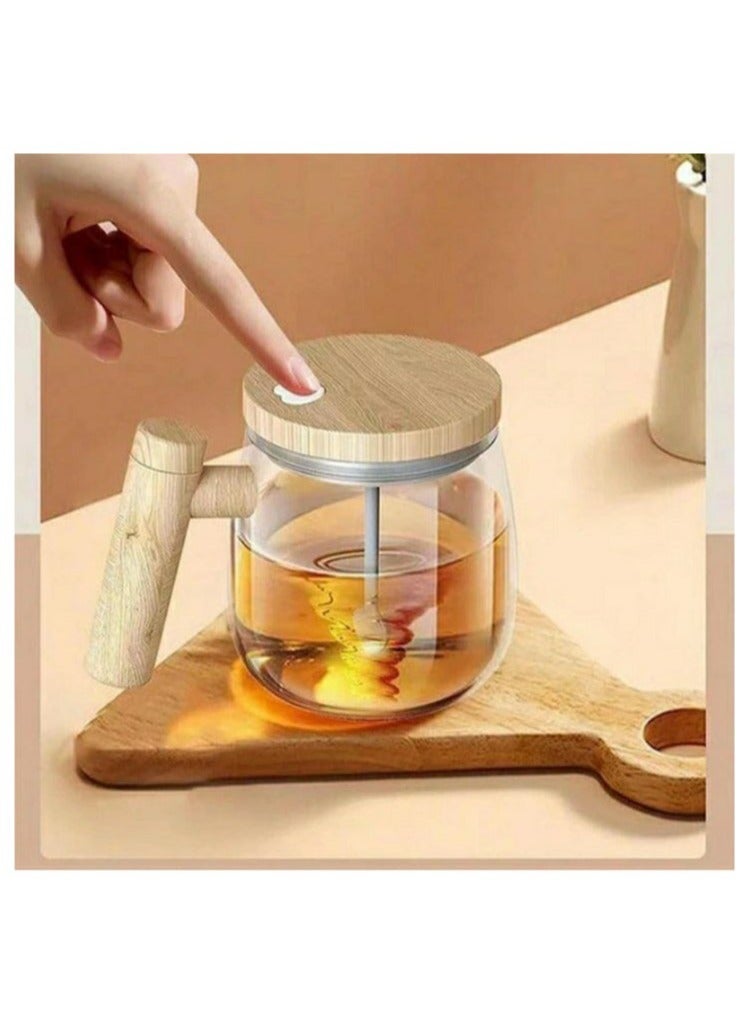 Denx Heat and Cold Resistant Electric Glass Mixing Cup – Easy One-Touch Operation, Rechargeable, and Effortless Cleaning for Coffee, Tea - Image 1