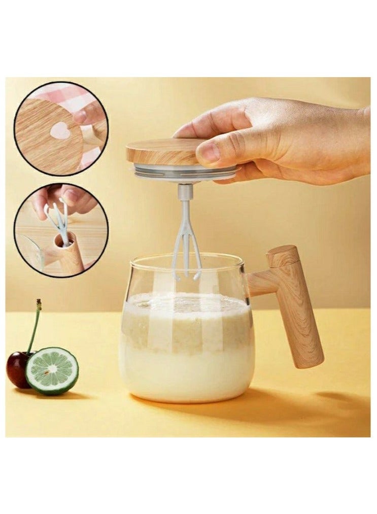 Denx Heat and Cold Resistant Electric Glass Mixing Cup – Easy One-Touch Operation, Rechargeable, and Effortless Cleaning for Coffee, Tea - Image 5