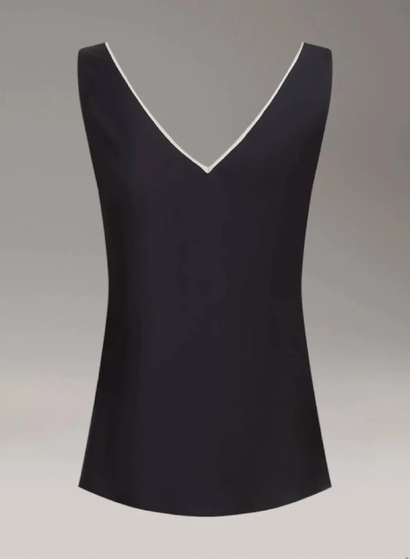 Calvin Klein Ck Black Satin Pyjama Top for Women | Best Price UAE