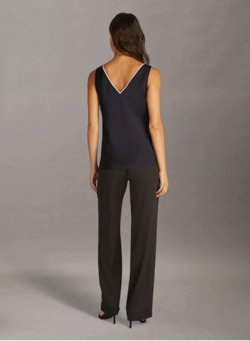 Calvin Klein Ck Black Satin Pyjama Top for Women | Best Price UAE
