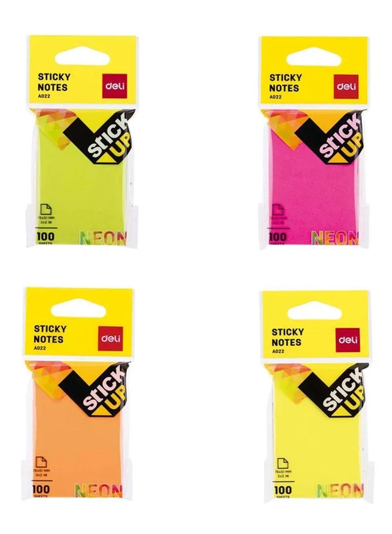 Deli 4-Pad Sticky Notes 2x3 Inch Size Multicolour - Image 3