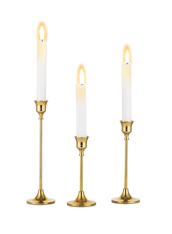 يلا جوي حاملي الشموعة حامل الشموعة المخروطة للشمعدات القديمة عصا الشموعة الزخرفية الحديثة حامل طويل لمواقد الحزب لتناول الطعام المنزل الذهب - Image 1