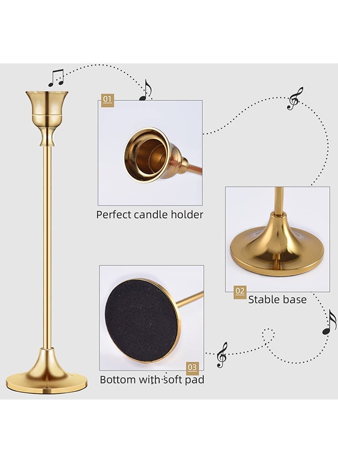 يلا جوي حاملي الشموعة حامل الشموعة المخروطة للشمعدات القديمة عصا الشموعة الزخرفية الحديثة حامل طويل لمواقد الحزب لتناول الطعام المنزل الذهب - Image 5