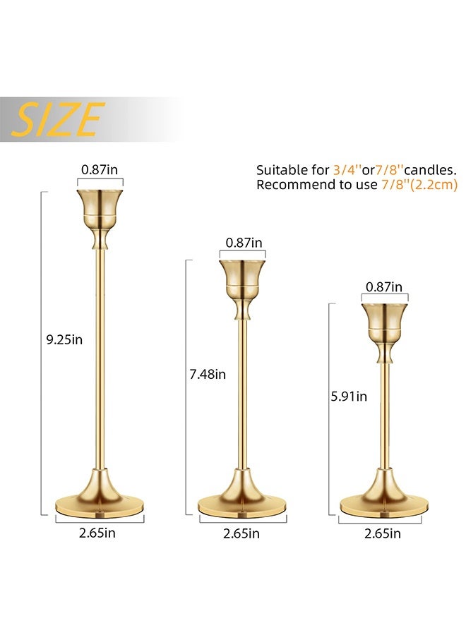 يلا جوي حاملي الشموعة حامل الشموعة المخروطة للشمعدات القديمة عصا الشموعة الزخرفية الحديثة حامل طويل لمواقد الحزب لتناول الطعام المنزل الذهب - Image 4