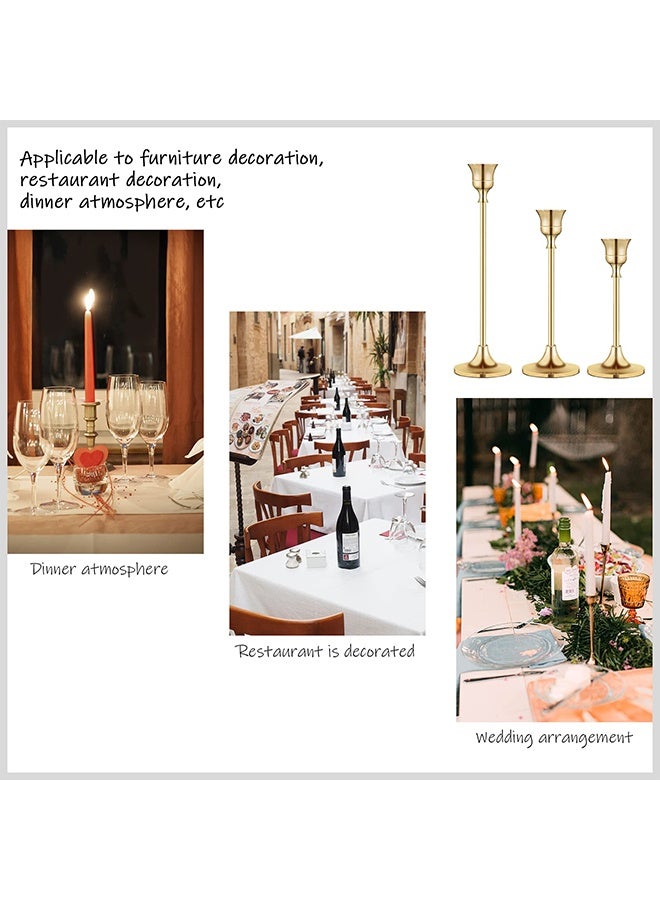 يلا جوي حاملي الشموعة حامل الشموعة المخروطة للشمعدات القديمة عصا الشموعة الزخرفية الحديثة حامل طويل لمواقد الحزب لتناول الطعام المنزل الذهب - Image 2