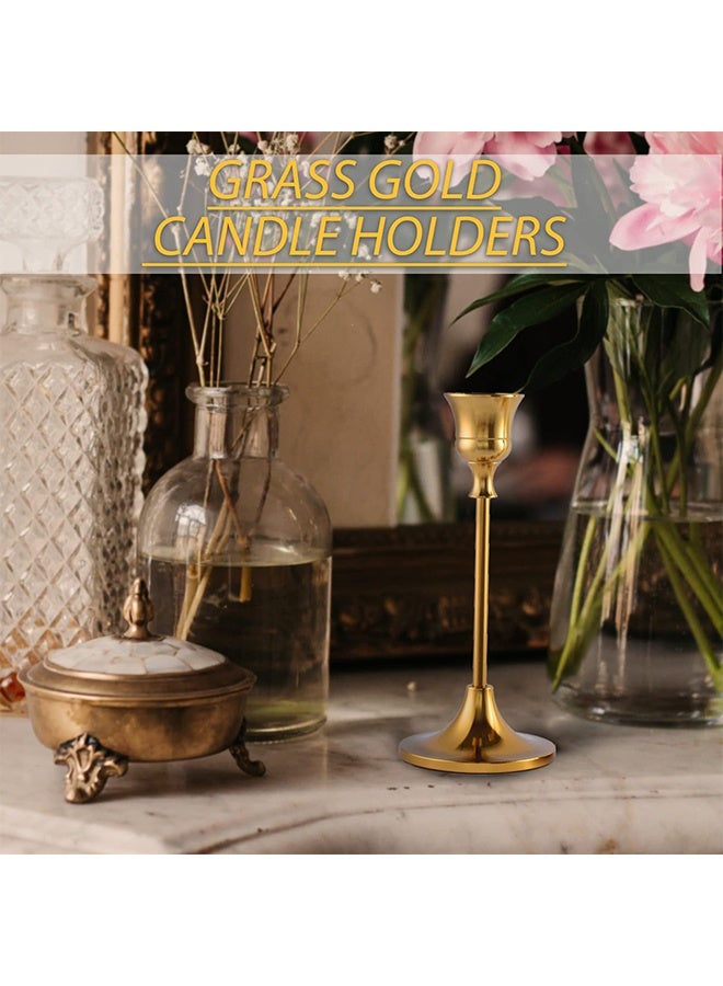 يلا جوي حاملي الشموعة حامل الشموعة المخروطة للشمعدات القديمة عصا الشموعة الزخرفية الحديثة حامل طويل لمواقد الحزب لتناول الطعام المنزل الذهب - Image 3