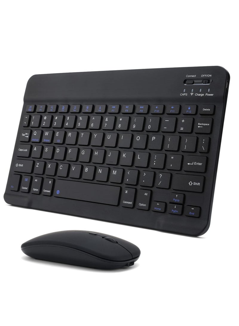Rechargeable Bluetooth Keyboard and Mouse Combo Ultra-Slim Portable Compact Wireless Mouse Keyboard Set for Android Windows Tablet Cell Phone iPhone iPad Pro Air Mini - Image 1