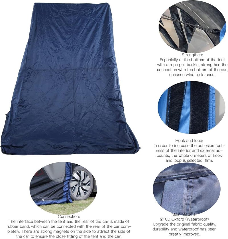 Bewinner Rear Tailgate Sun Shade Tent Reinforced Connection for SUV Tent SUV Car Camping - Image 3