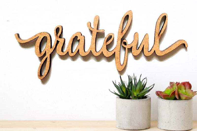 300Sparkles GRATEFUL Cutout Home Room Party Wall Decoration Wall Art ArtCraftsCutout BROWN 10 X 4 INCH - Image 3