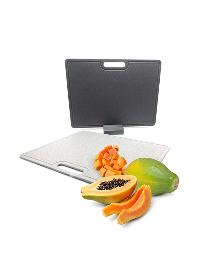 Fissman طقم لوح تقطيع للمطبخ، طقم من لوحين للتقطيع سهل التنظيف باللون الرمادي 40×30 سم - Image 3