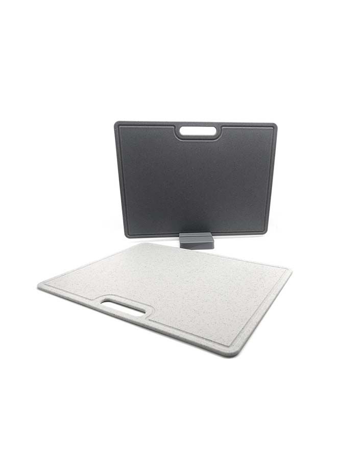 Fissman طقم لوح تقطيع للمطبخ، طقم من لوحين للتقطيع سهل التنظيف باللون الرمادي 40×30 سم - Image 2